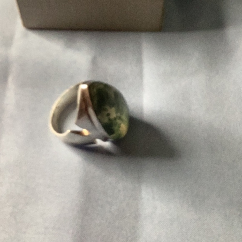 Moss Agate Statement Ring - image 3